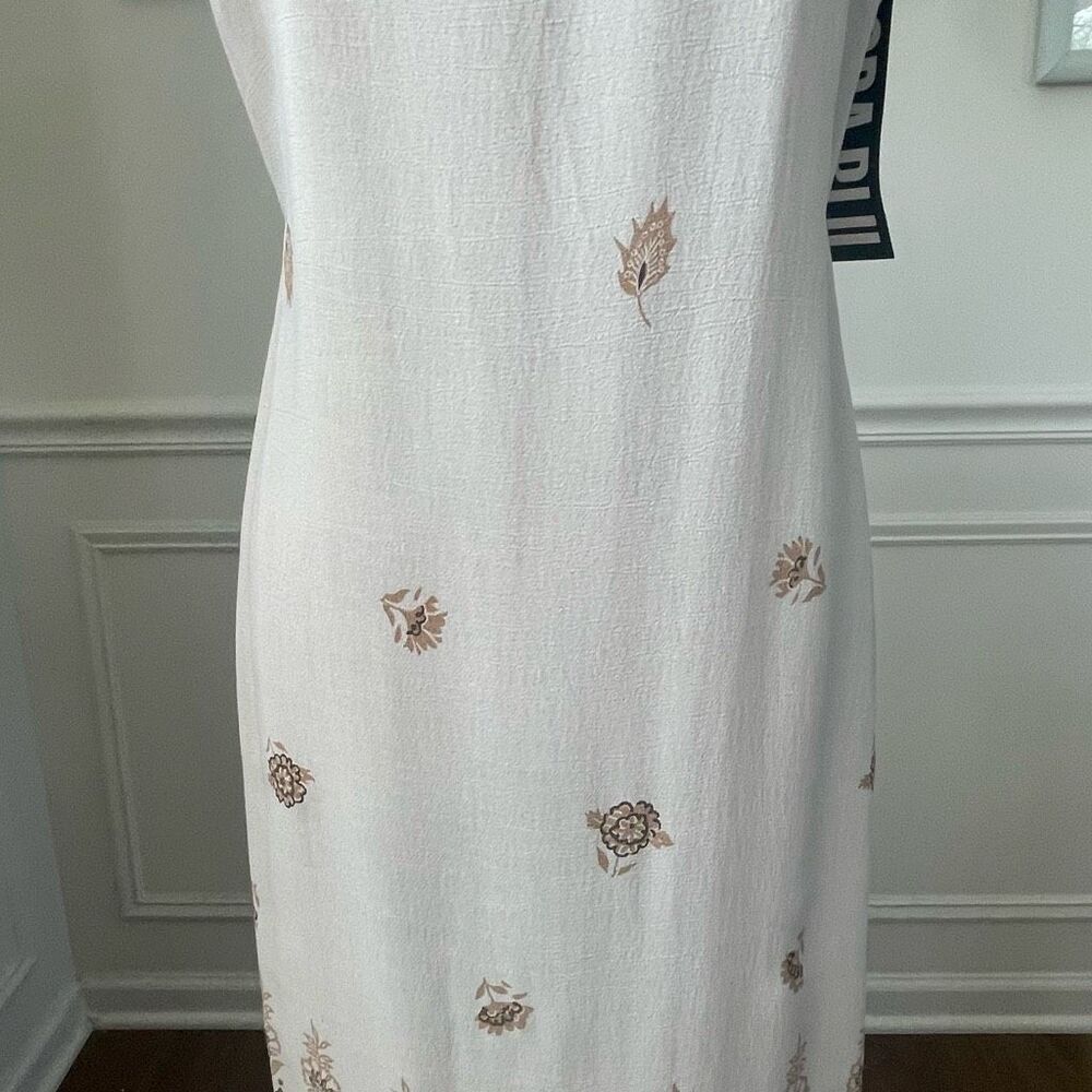 NWT NOS Vintage 90s Soda Blu Slip Maxi Dress Taupe Blue M - Picture 3 of 9